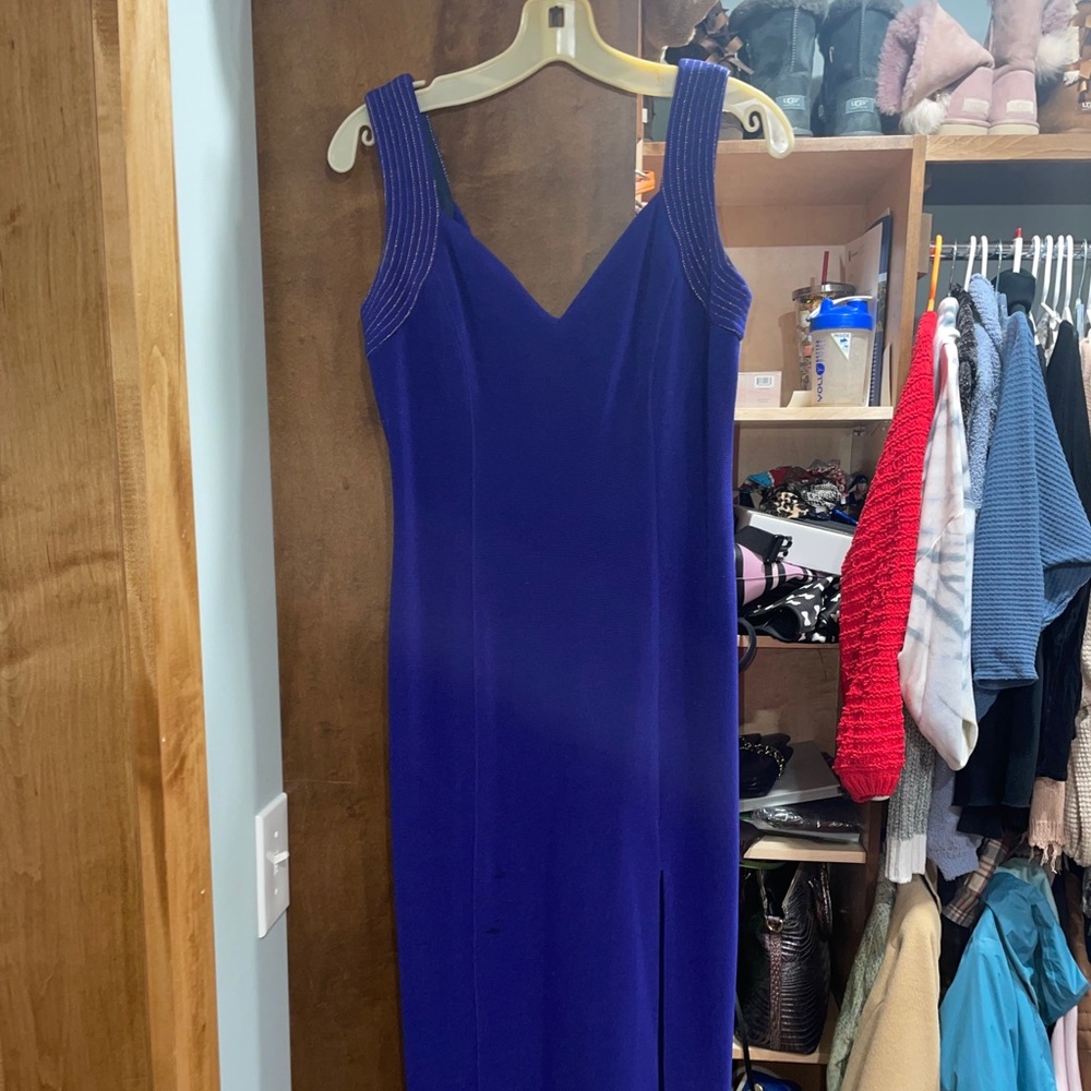 Alberto and Makali royal blue dress with belt